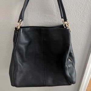 Navy Pebbled Leather Coach bag